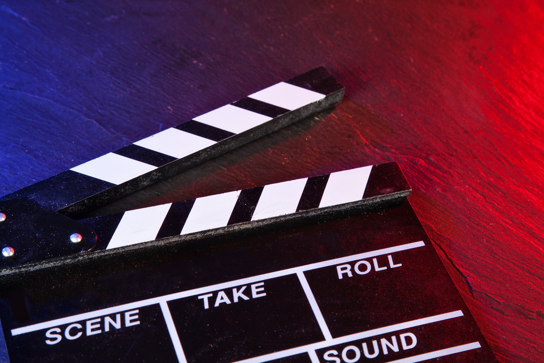 Cinema Clapboard on Black Stone